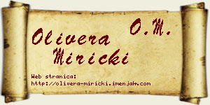 Olivera Miricki vizit kartica